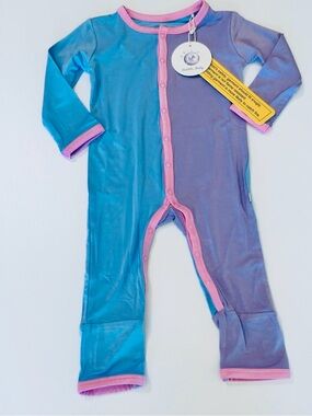 Bubble Baby Blue and Purple Two-Tone BambooBaby One-Piece Romper
